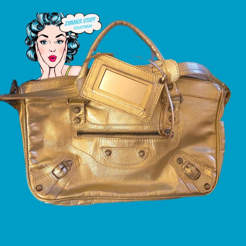 Balenciaga Metallic Edge City small bag in metallic gold